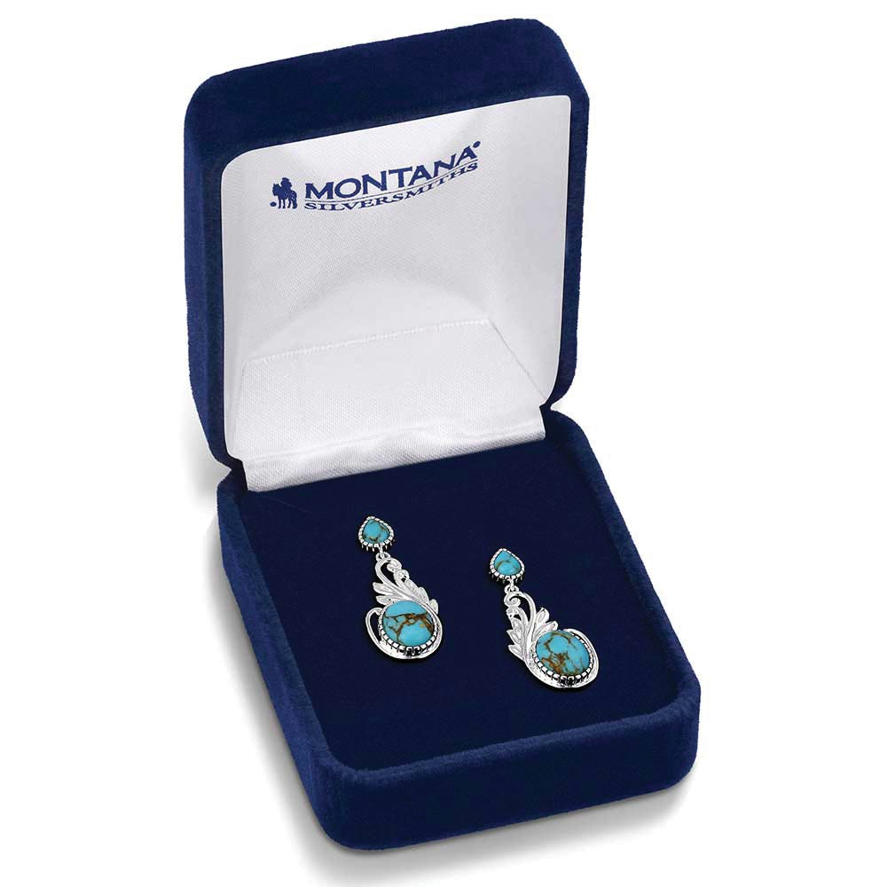 Montana Silversmiths ER6194 Earrings, Turquoise, Brass/Stainless Steel
