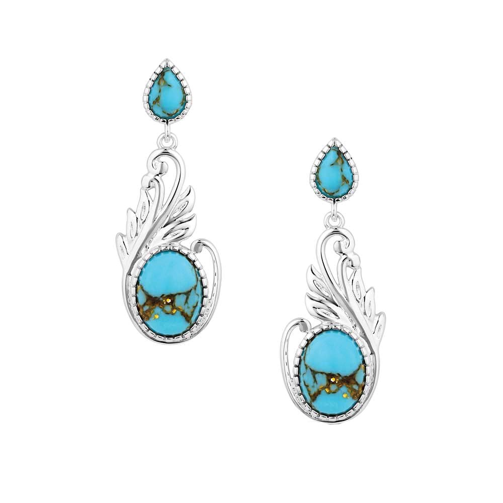 Montana Silversmiths ER6194 Earrings, Turquoise, Brass/Stainless Steel