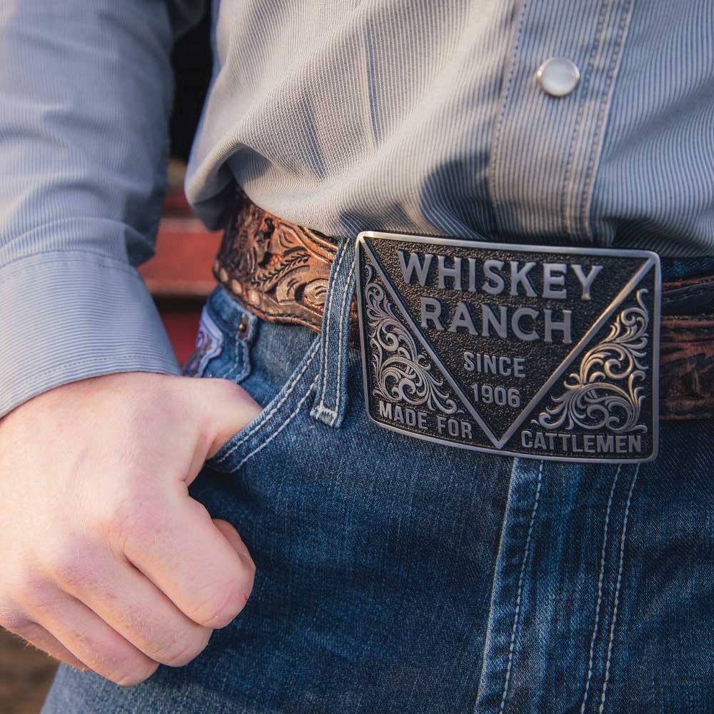 Montana Silversmiths Whiskey Ranch Square Belt Buckle