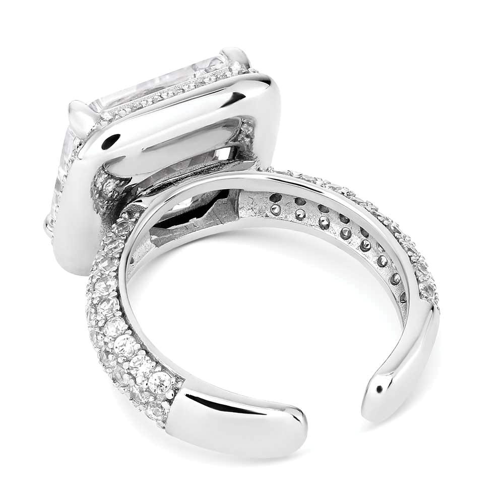 Montana Silversmiths RG6189 Ring, One-Size, Open Back, Zirconia Crystal, Clear, Sterling Silver