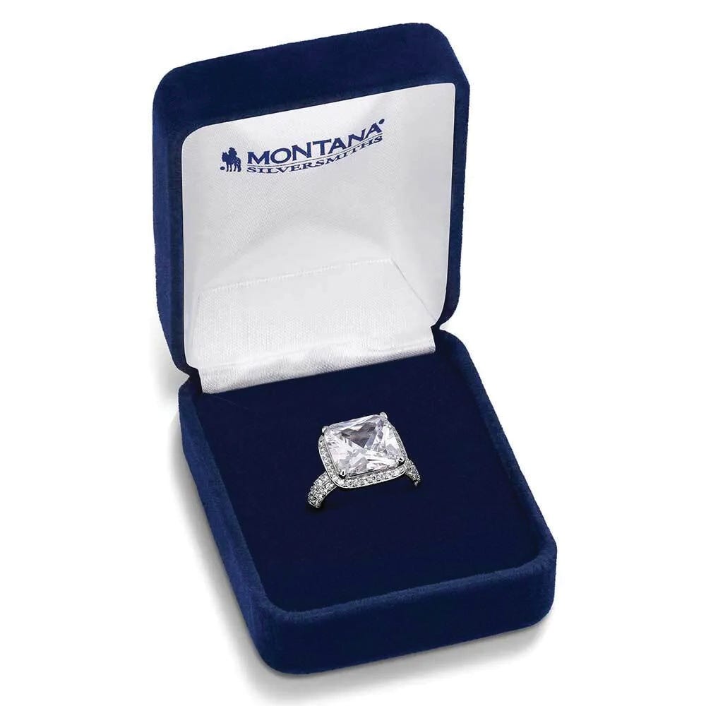 Montana Silversmiths RG6189 Ring, One-Size, Open Back, Zirconia Crystal, Clear, Sterling Silver