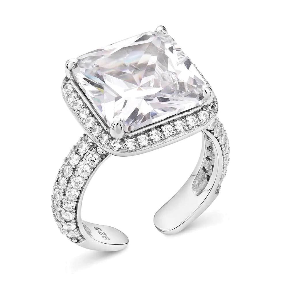 Montana Silversmiths RG6189 Ring, One-Size, Open Back, Zirconia Crystal, Clear, Sterling Silver