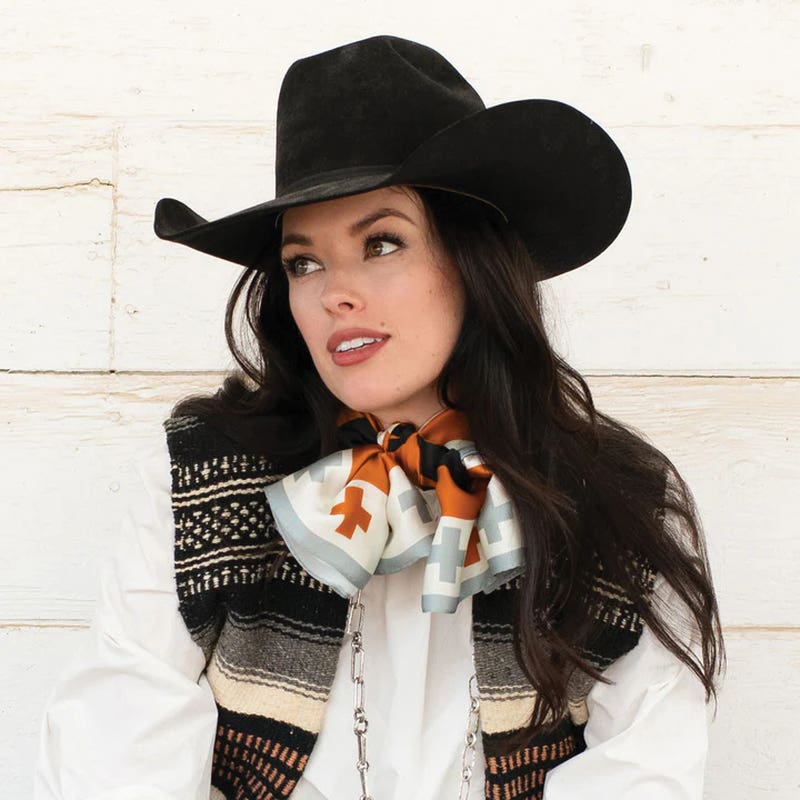 Fringe Scarves West Texas Buck Silk Scarf, L