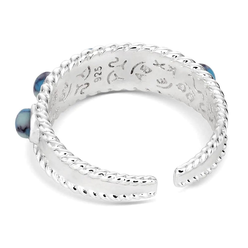 Montana Silversmiths RG6216 Ring, One-Size, Open Back, Turquoise, Sterling Silver