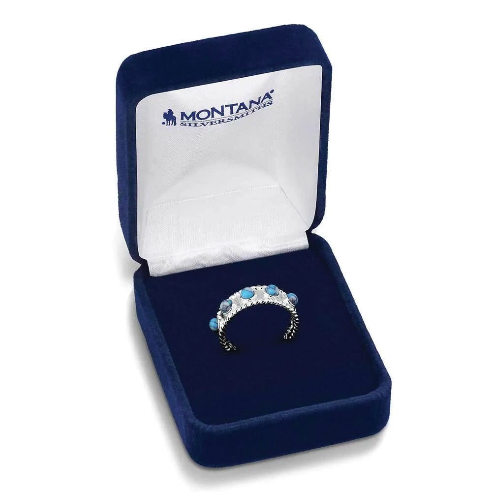 Montana Silversmiths RG6216 Ring, One-Size, Open Back, Turquoise, Sterling Silver