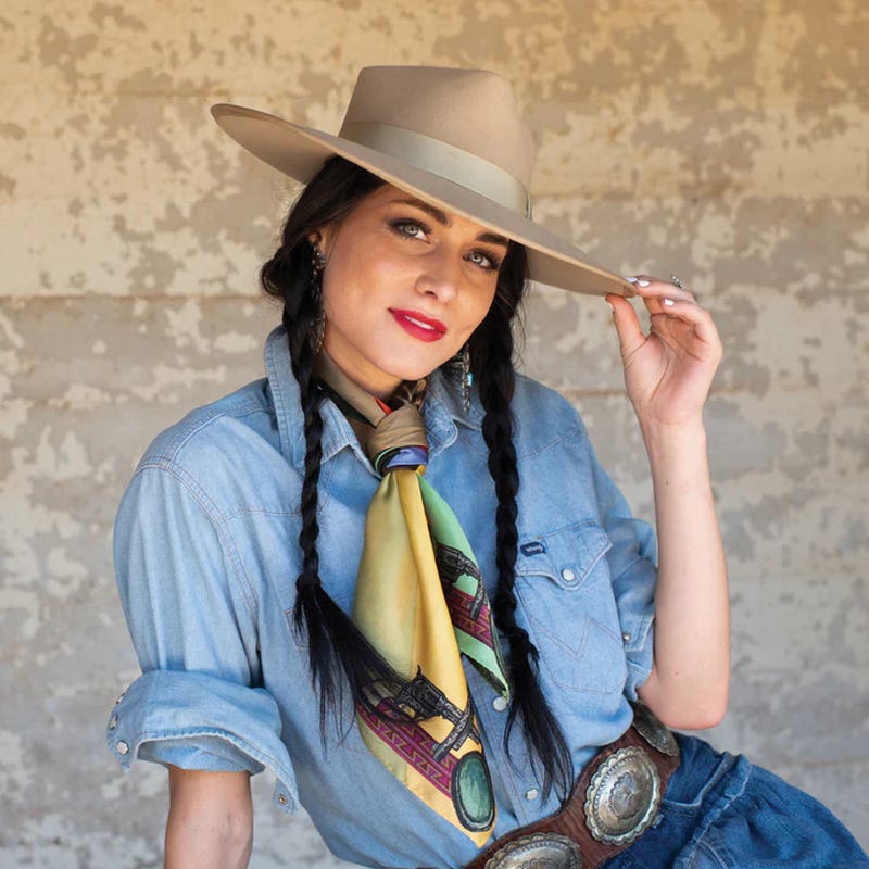 Fringe Scarves Son of the West Silk Scarf, L