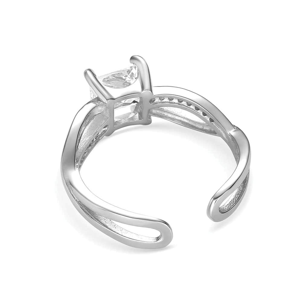 Montana Silversmiths RG6296 Ring, One-Size, Open Back, Zirconia Crystal, Sterling Silver