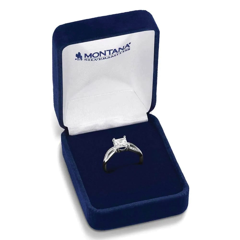 Montana Silversmiths RG6296 Ring, One-Size, Open Back, Zirconia Crystal, Sterling Silver