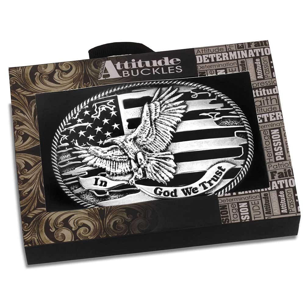 Montana Silversmiths Forged in Freedom Oval Belt Buckle