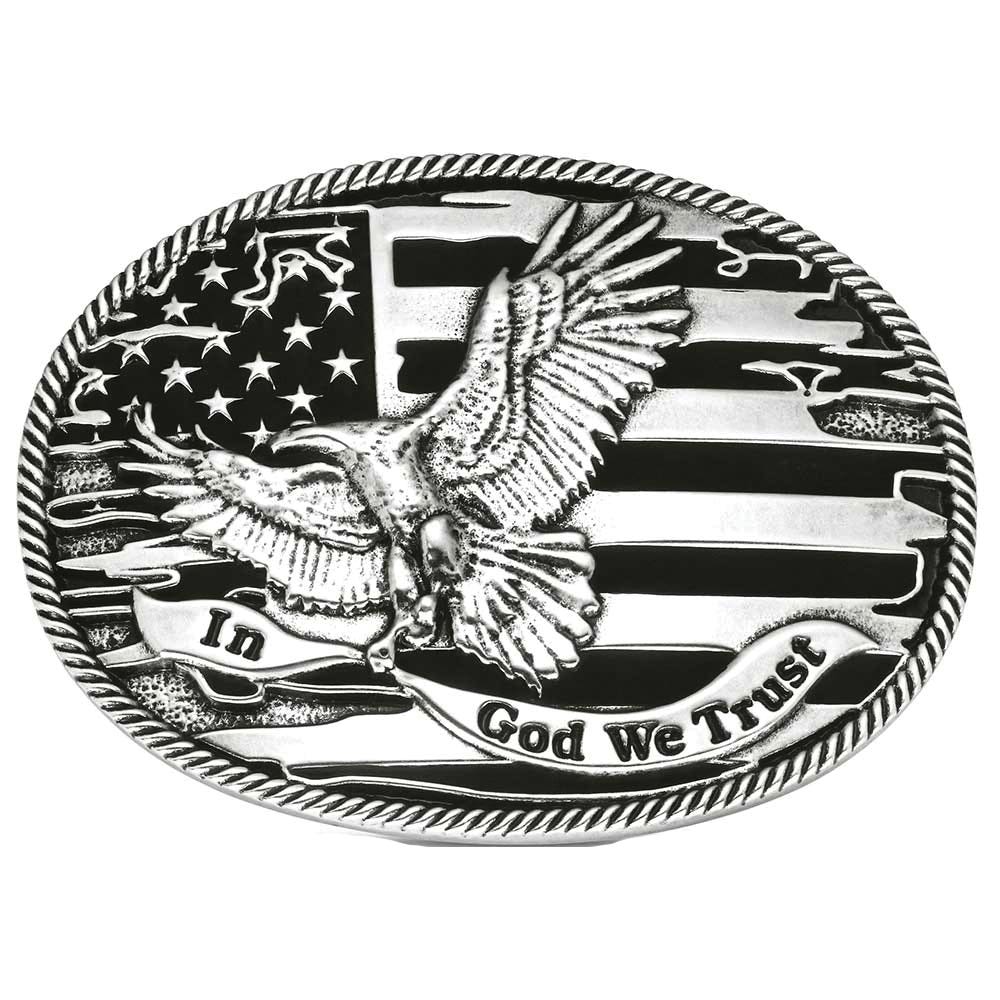 Montana Silversmiths Forged in Freedom Oval Belt Buckle