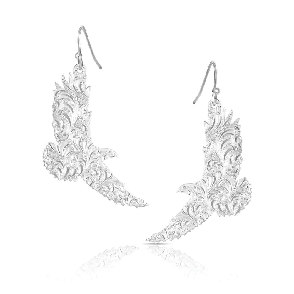 Montana Silversmiths AMER6176 Earrings, Flying Eagle, Brass/Stainless Steel