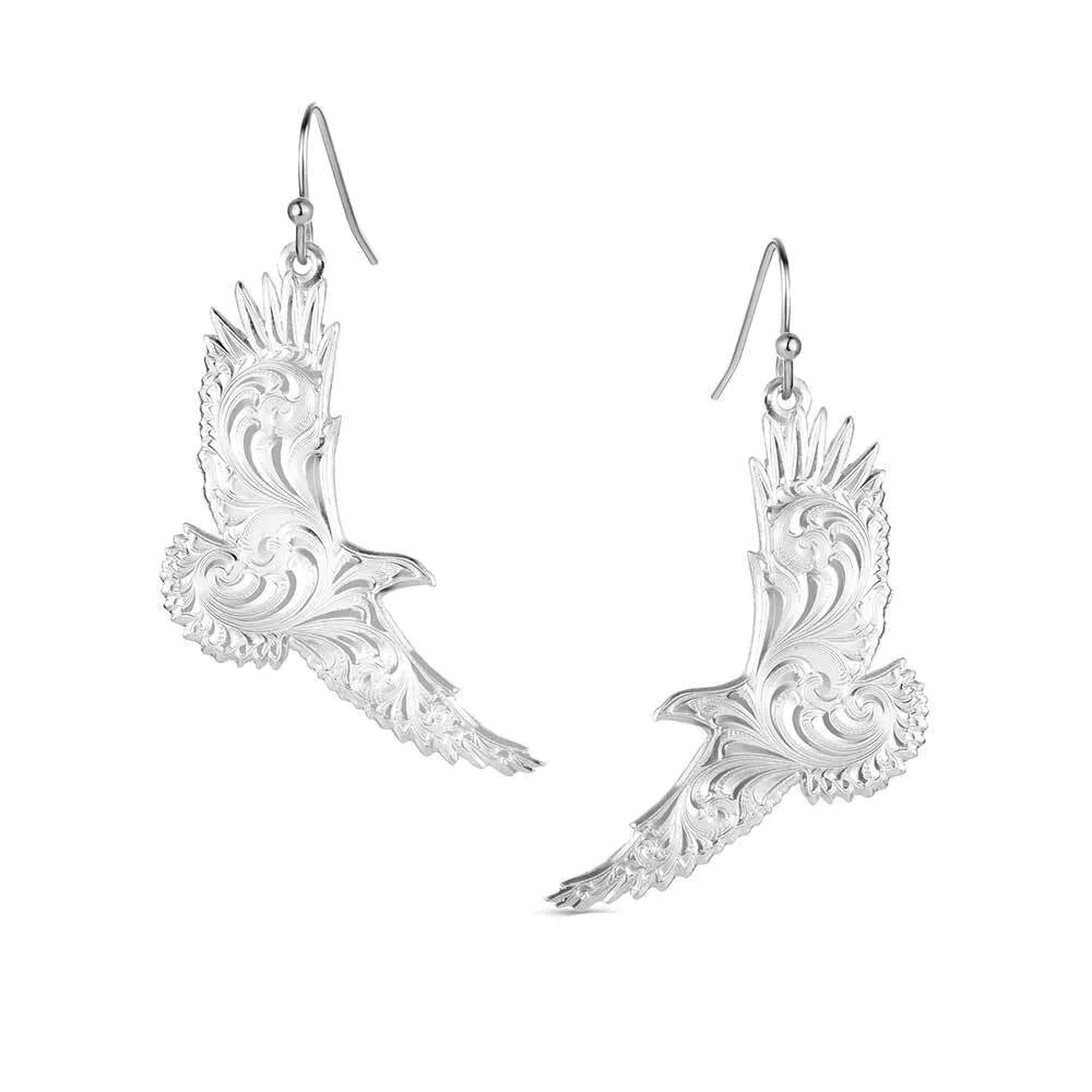 Montana Silversmiths AMER6176 Earrings, Flying Eagle, Brass/Stainless Steel