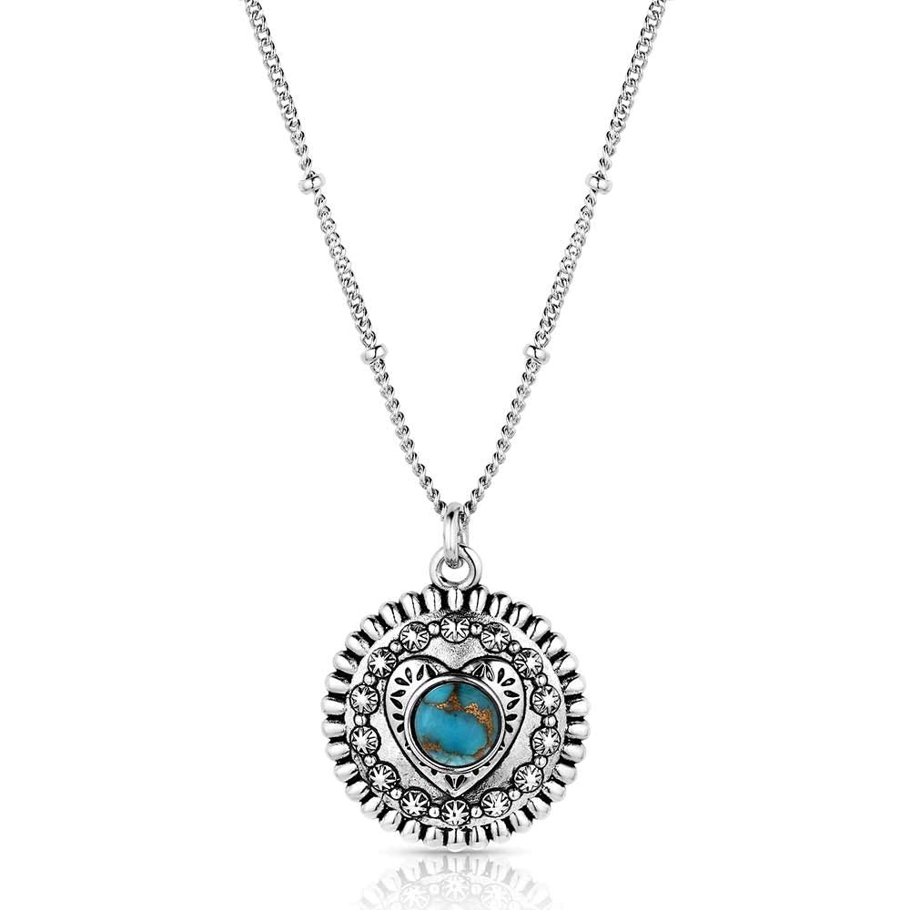 Montana Silversmiths NC6192 Necklace, Love for You Turquoise, Turquoise, Brass