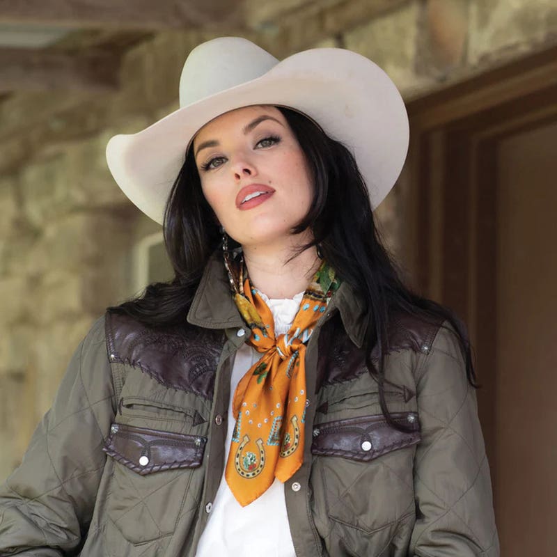 Fringe Scarve Hold Your Horses Silk Scarf, Hunger Orange, S