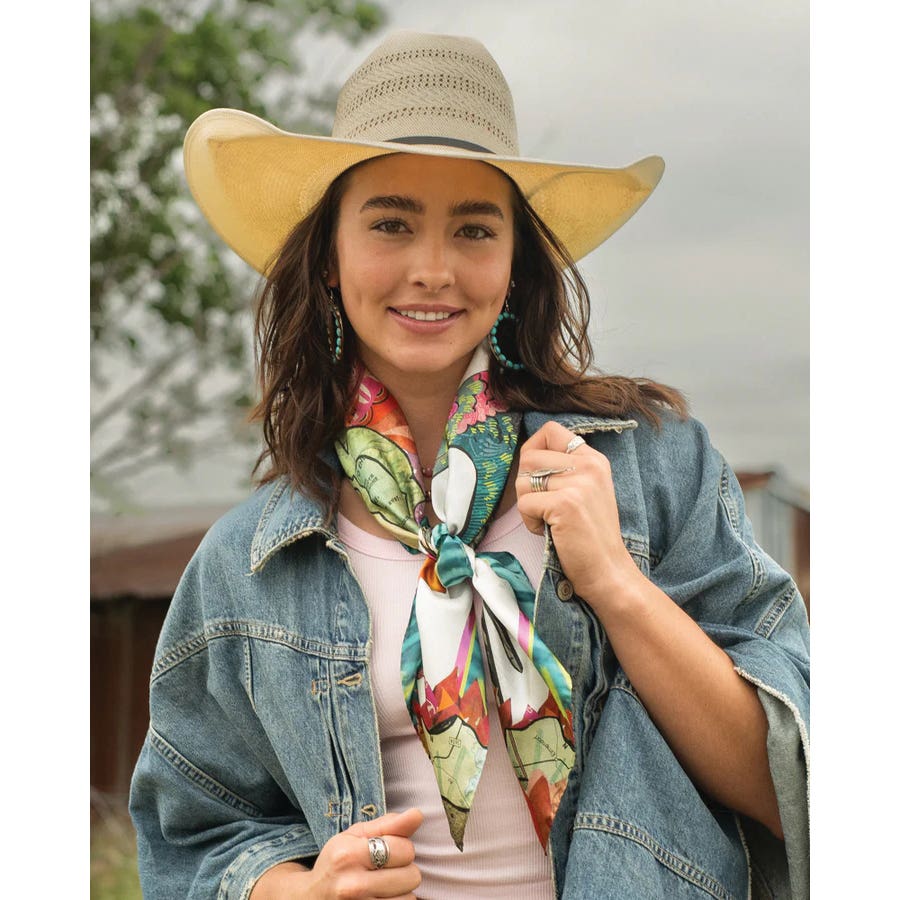 Fringe Scarves Cactus Bloom Scarf, Multi-Color, S