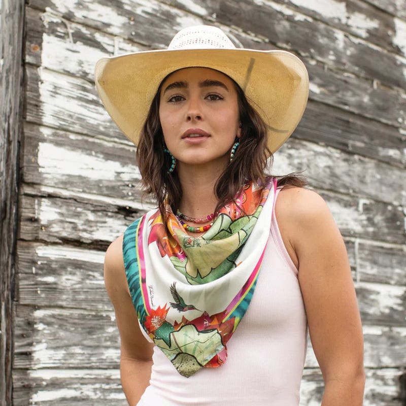 Fringe Scarves Cactus Bloom Scarf, Multi-Color, L