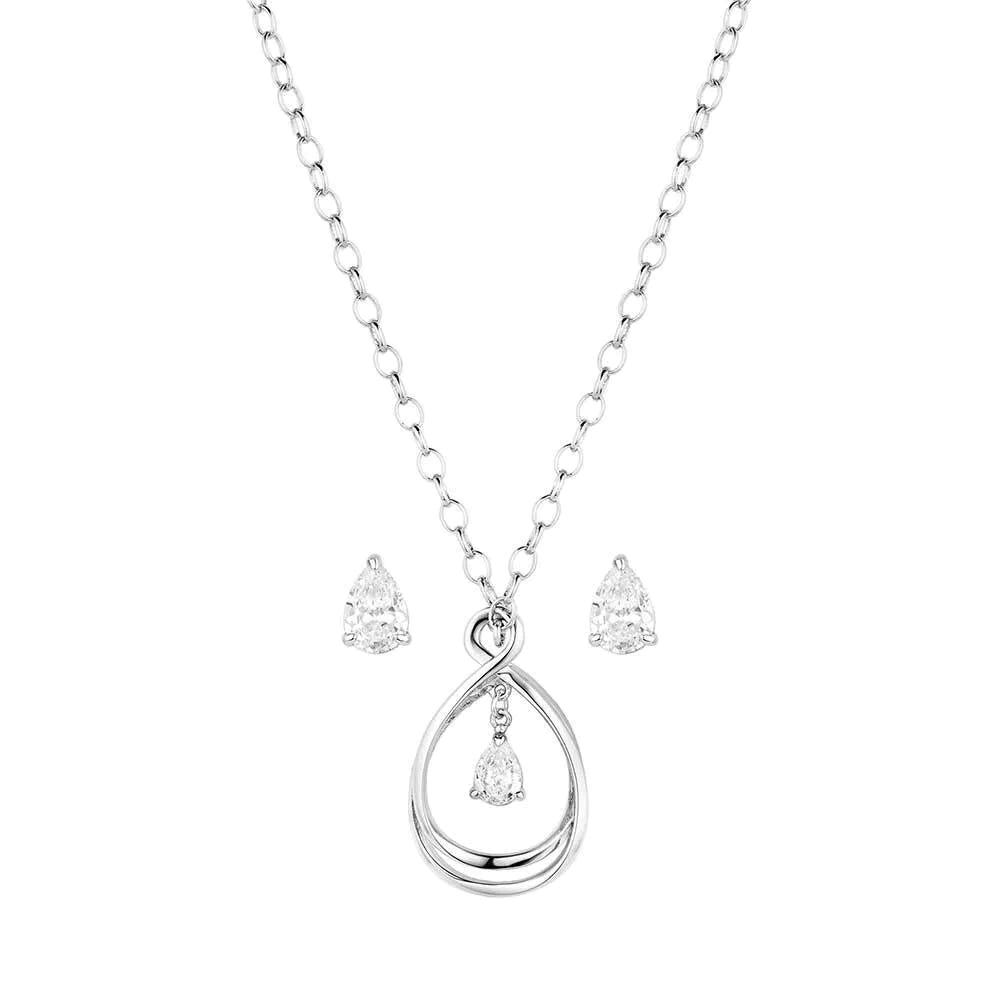 Montana Silversmiths JS6186 Jewelry Set, Zirconia Crystal, Clear, Brass/Stainless Steel