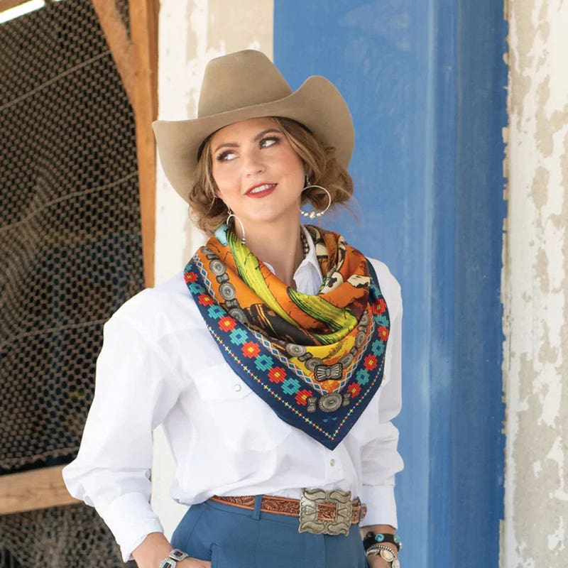Fringe Scarves Ranger Silk Scarf, Navy, L
