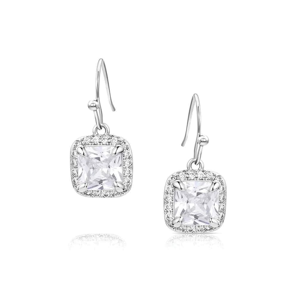 Montana Silversmiths ER6189 Earrings, Zirconia Crystal, Clear, Brass/Stainless Steel