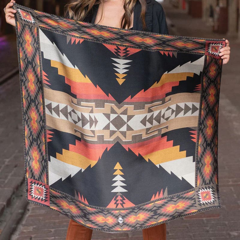 Fringe Scarves Nashville Silk Scarf, Black, L