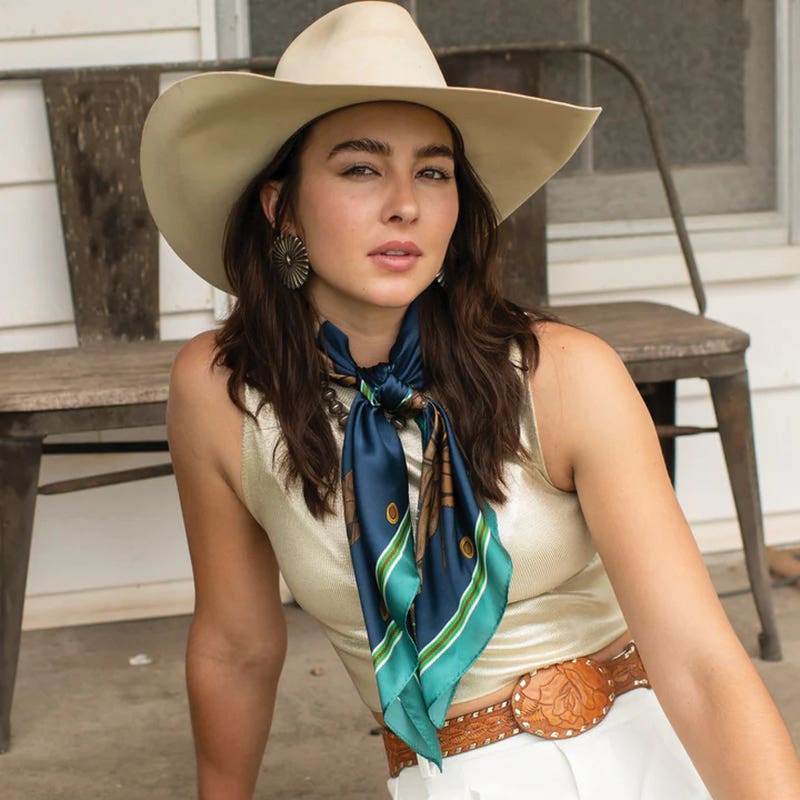 Fringe Scarves Take a Seat Silk Scarf, Navy, S