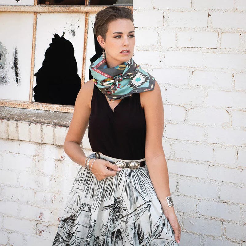 Fringe Scarves Headdress Silk Scarf, Black, L