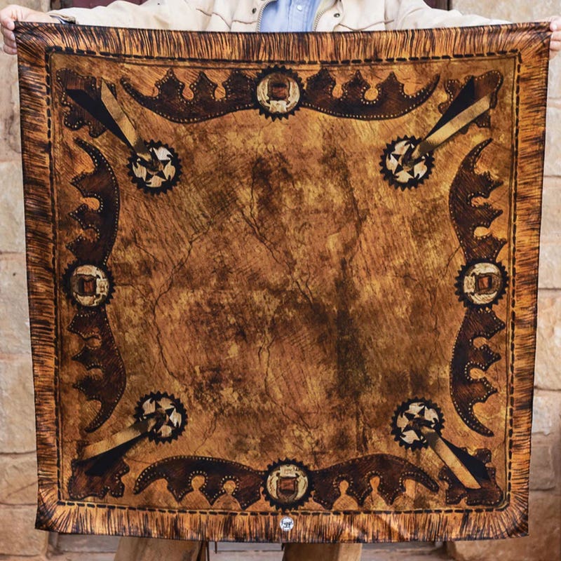Fringe Scarves Batwing Wild Rag Scarf, Brown, L