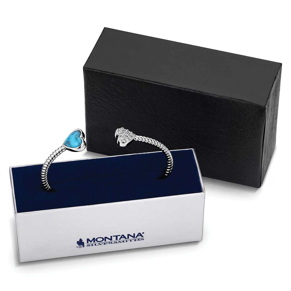 Montana Silversmiths BC6230 Bracelet, One-Size, Rope, Turquoise, Zirconia Crystal, Brass
