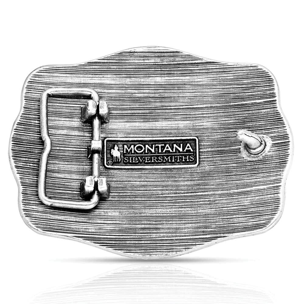 Montana Silversmiths Roundup Team Roper Rectangular Belt Buckle