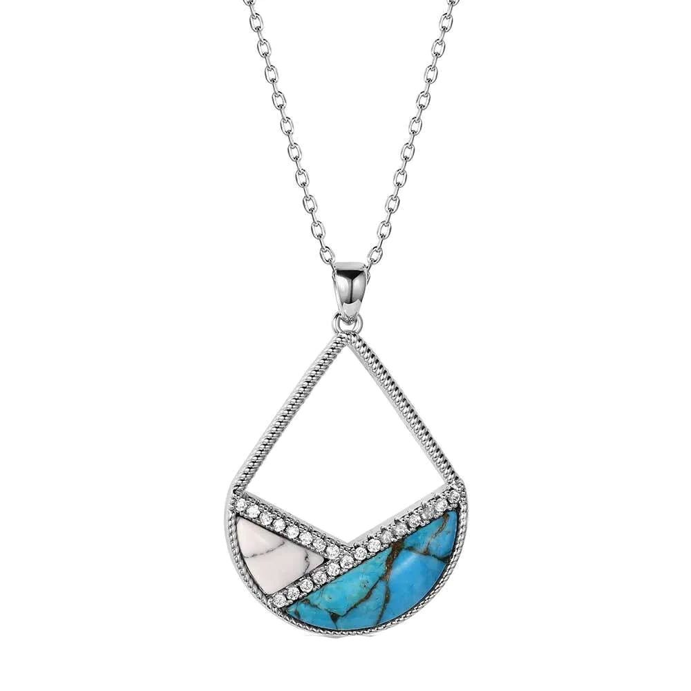 Montana Silversmiths NC6314 Necklace, Women's, Stone, Zirconia Crystal, Turquoise/White, Brass