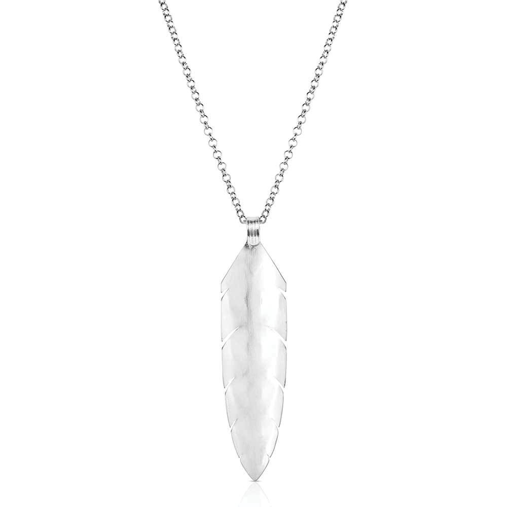 Montana Silversmiths NC6154 Necklace, Painted Sky Feather, Brass
