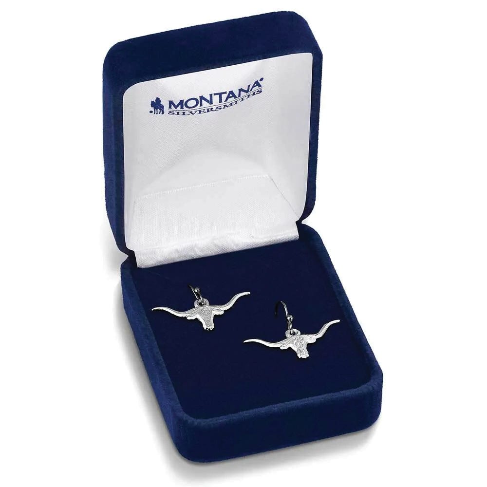 Montana Silversmiths ER6139 Earrings, Longhorn, Brass/Stainless Steel