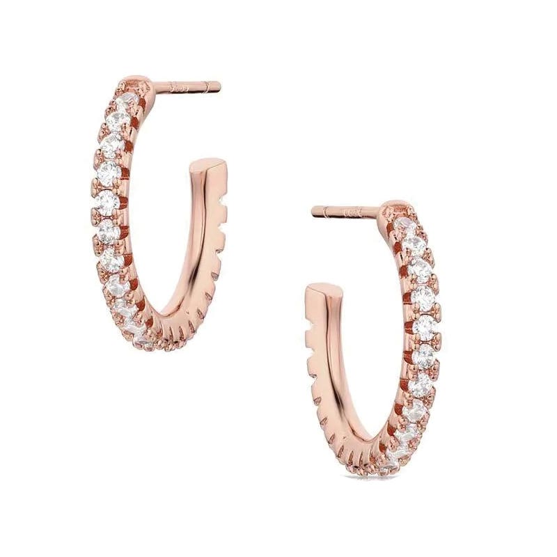 Montana Silversmiths ER6212 Earrings, Hoop, Zirconia Crystal, Brass/Stainless Steel