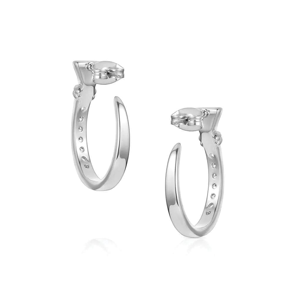 Montana Silversmiths ER6325 Earrings, Hoop, Zirconia Crystal, Brass/Stainless Steel