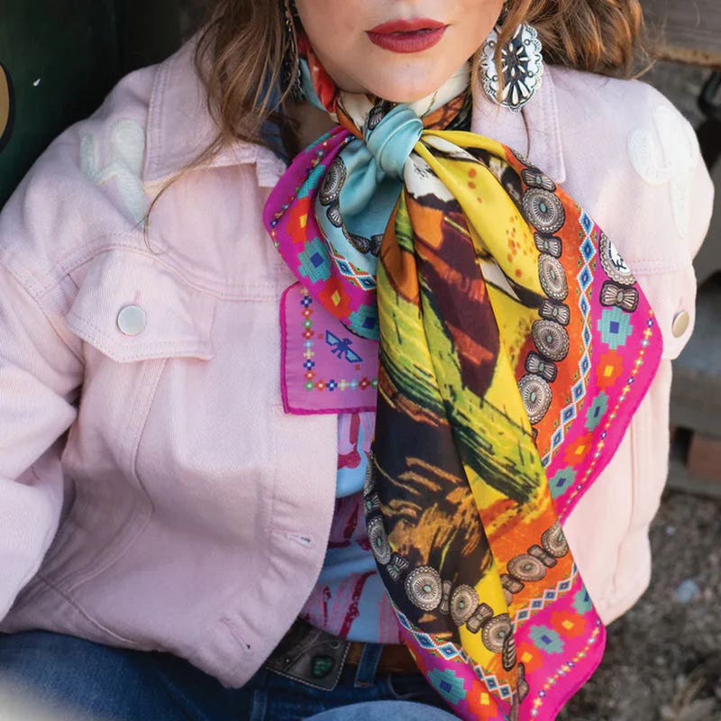 Fringe Scarves Ranger Silk Scarf, Pink, L