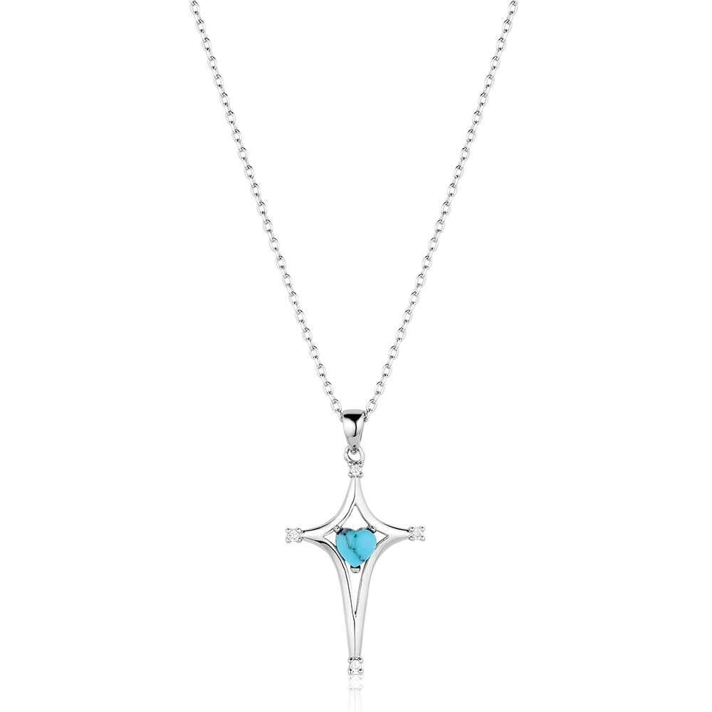Montana Silversmiths NC6187 Necklace, Women's, Faith in The Stars, Cubic Zirconia Crystal, Turquoise, Brass