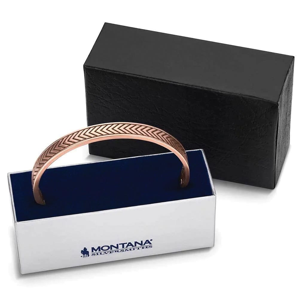 Montana Silversmiths BC6285 Cuff Bracelet, One-Size, Herringbone, Brass