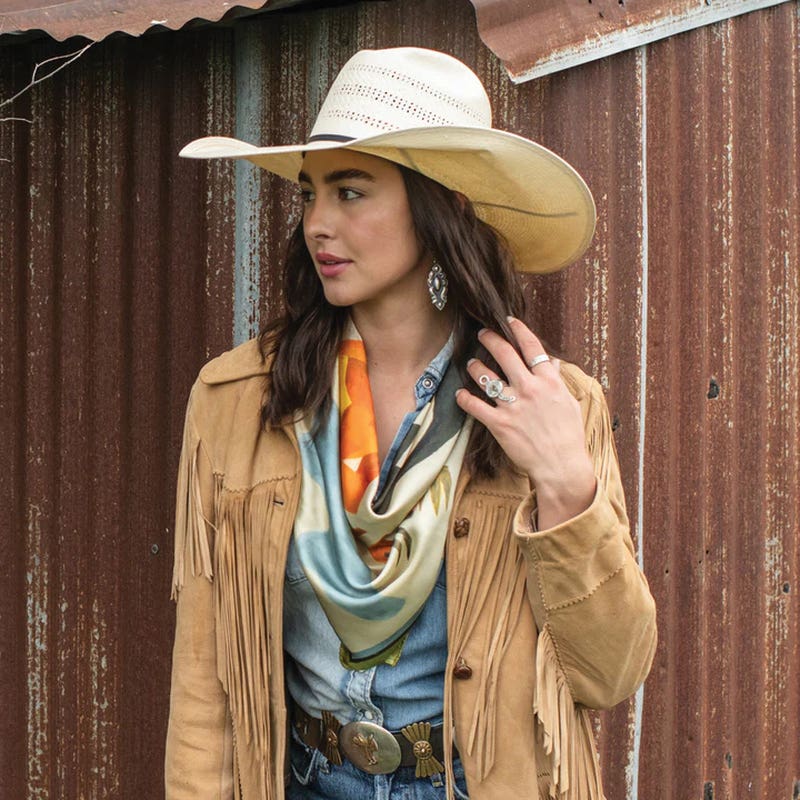 Fringe Scarves Stray Silk Scarf, L