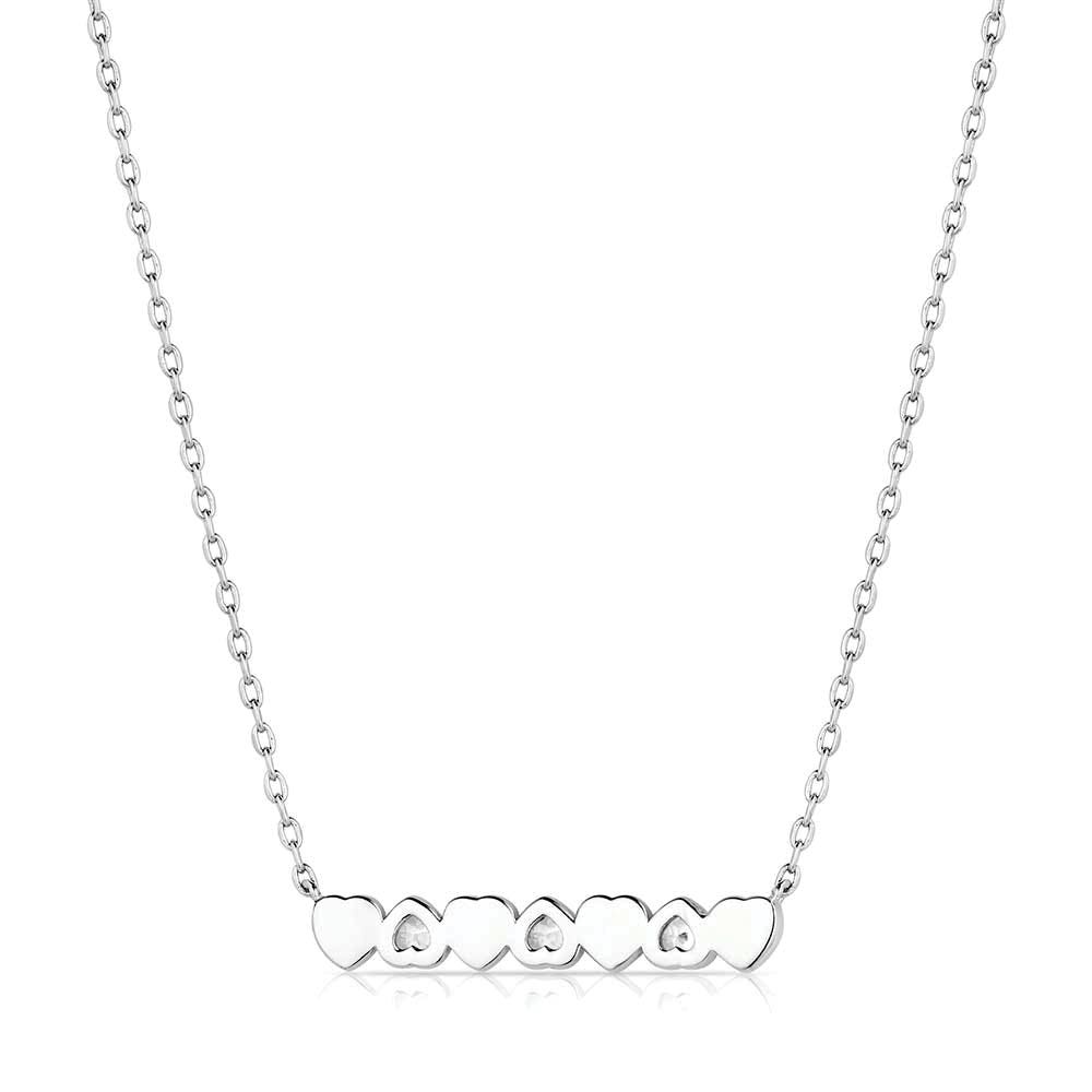 Montana Silversmiths NC6227 Necklace, Women's, Alternating Hearts, Cubic Zirconia Crystal, Turquoise, Brass