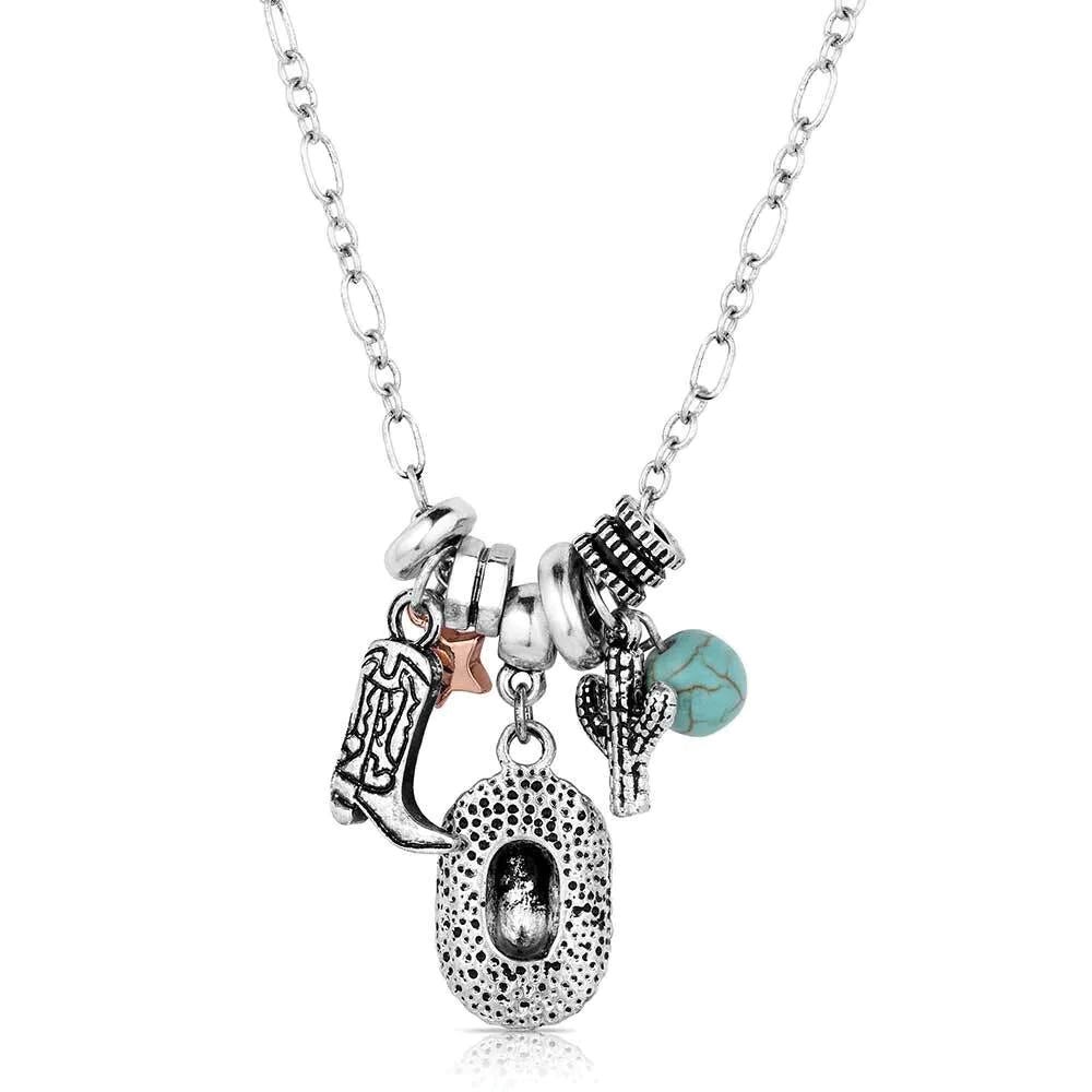 Montana Silversmiths ANC6256 Necklace, Bead, Zirconia Crystal, Turquoise, Zinc Alloy