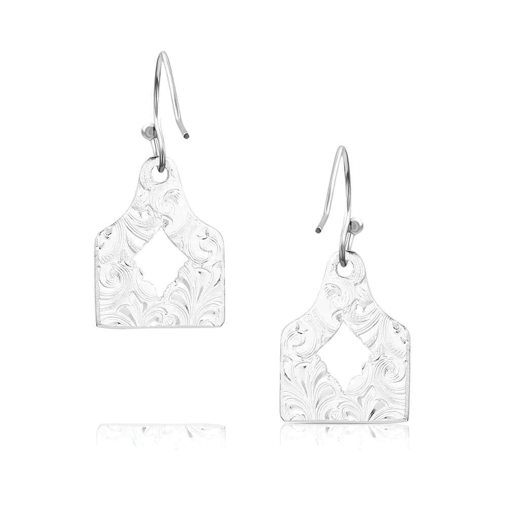 Montana Silversmiths ER6135 Earrings, Engraved, Brass/Stainless Steel