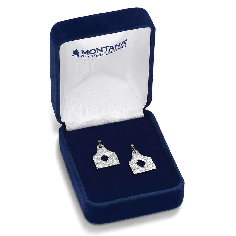 Montana Silversmiths ER6135 Earrings, Engraved, Brass/Stainless Steel