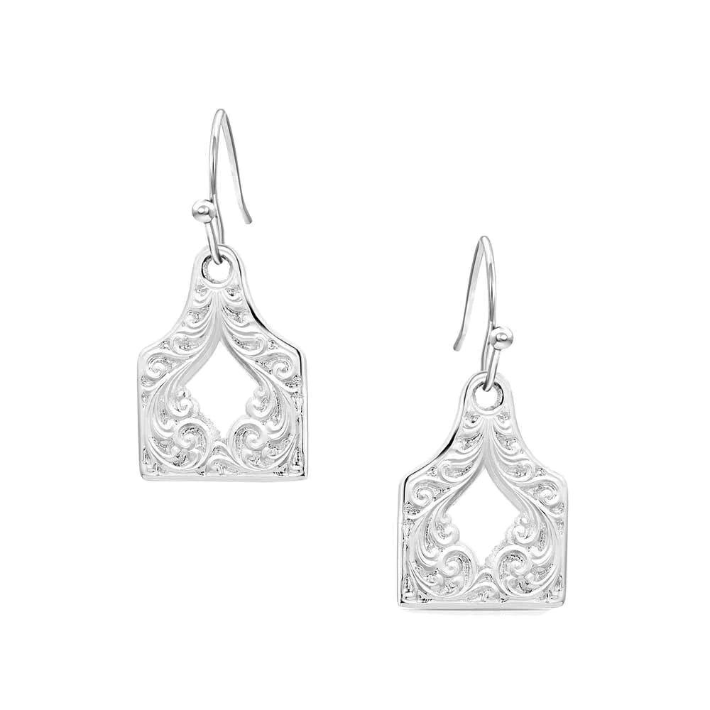 Montana Silversmiths ER6135 Earrings, Engraved, Brass/Stainless Steel
