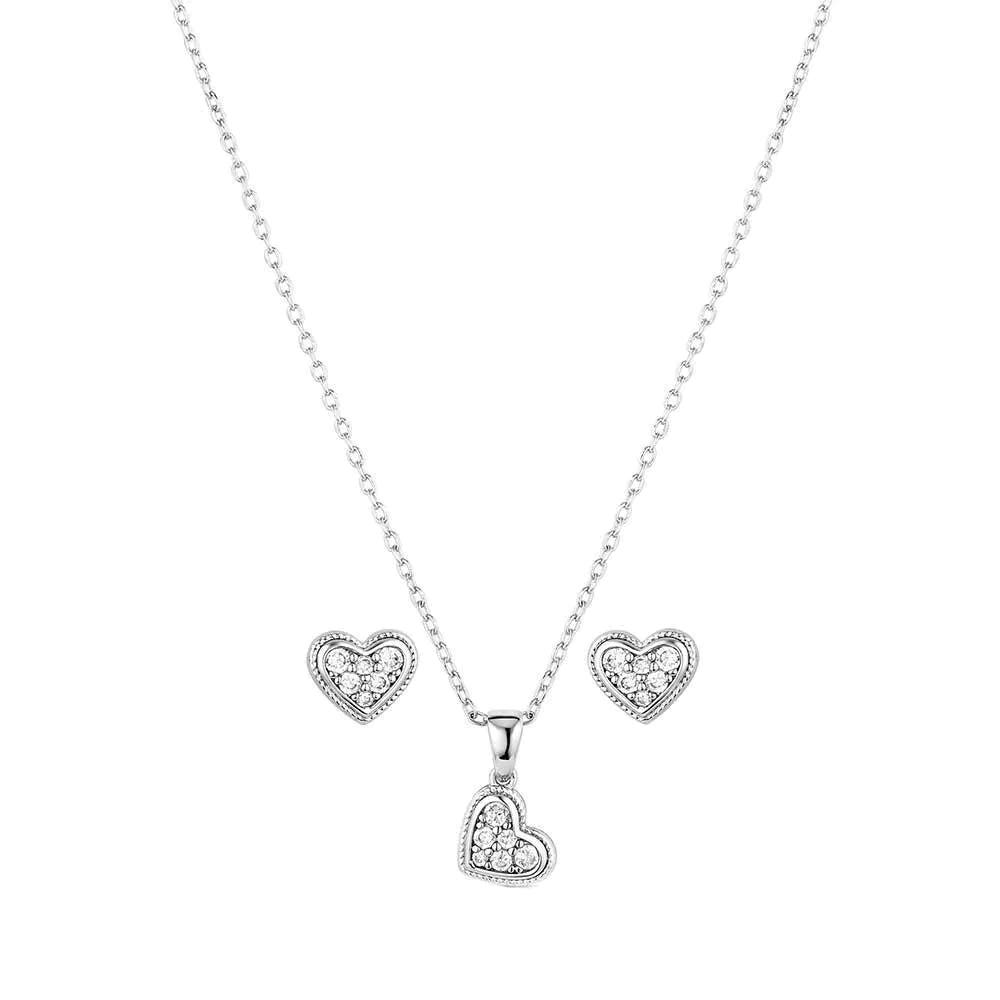 Montana Silversmiths JS6230 Jewelry Set, Zirconia Crystal, Brass/Stainless Steel