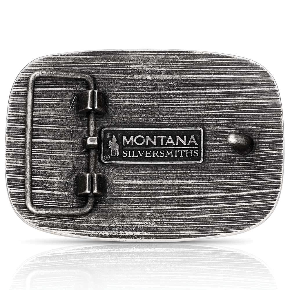 Montana Silversmiths 4-H Livestock American Flag Square Belt Buckle