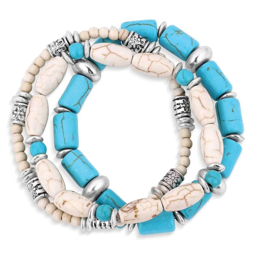 Montana Silversmiths ABC6248 Bracelet, One-Size, Howlite, Turquoise, Zinc Alloy
