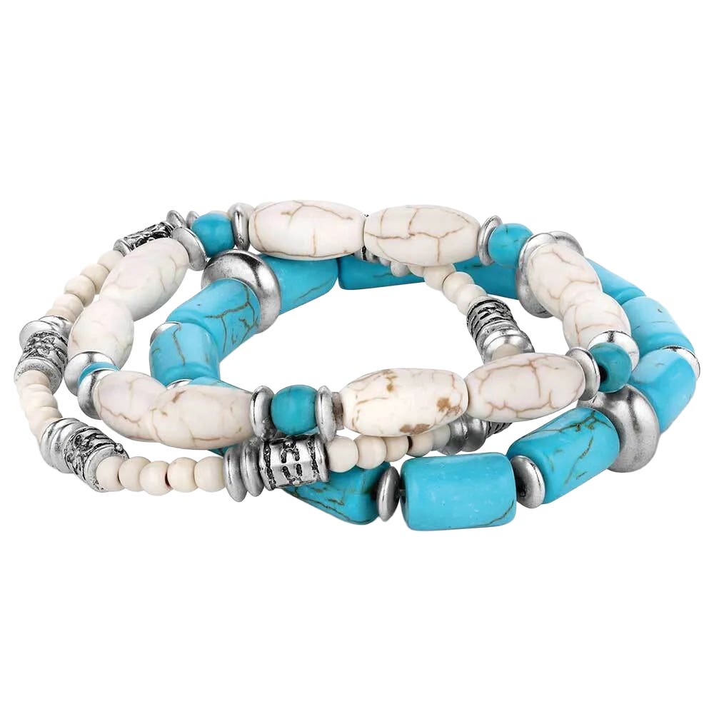 Montana Silversmiths ABC6248 Bracelet, One-Size, Howlite, Turquoise, Zinc Alloy