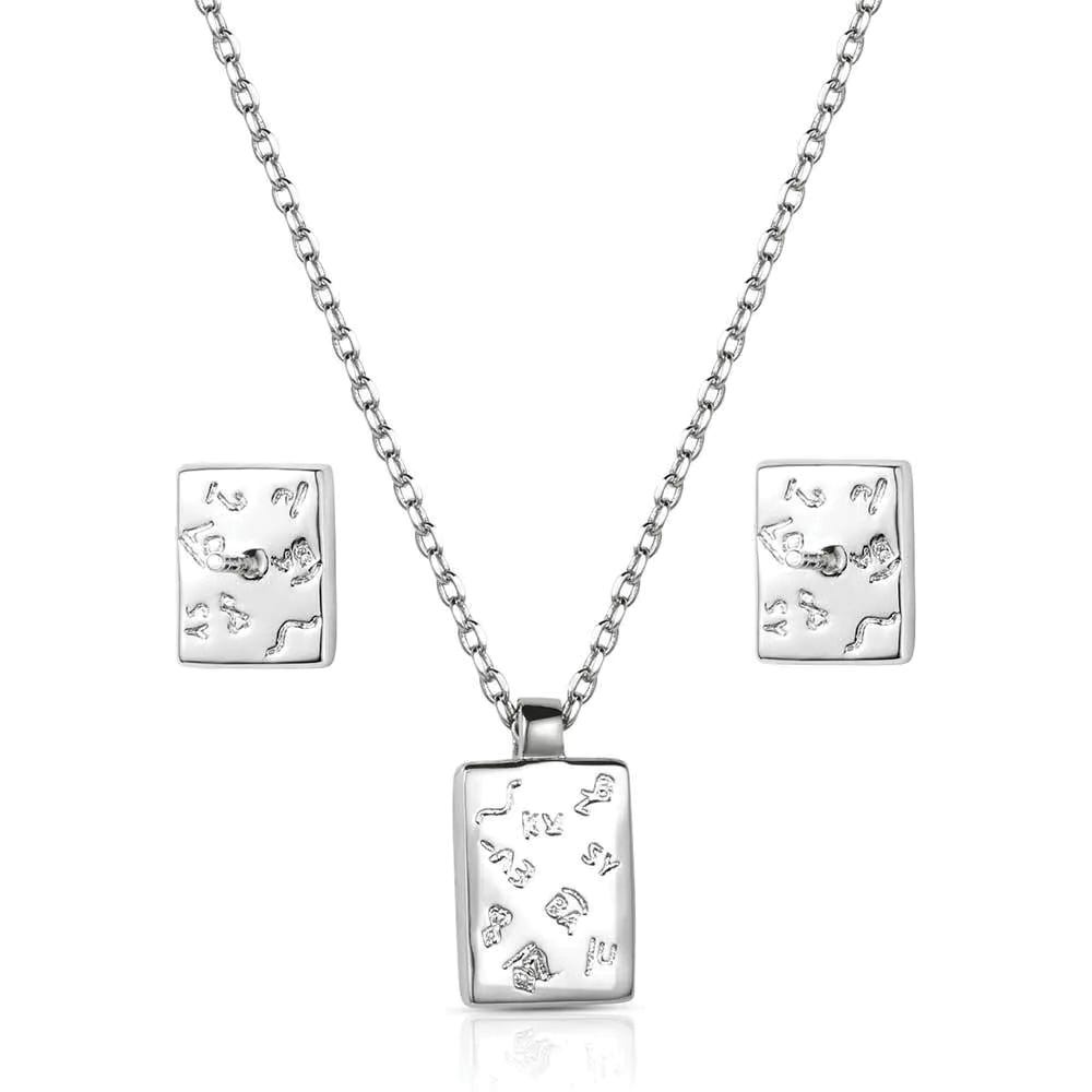 Montana Silversmiths JS6312 Jewelry Set, Turquoise, Brass/Stainless Steel