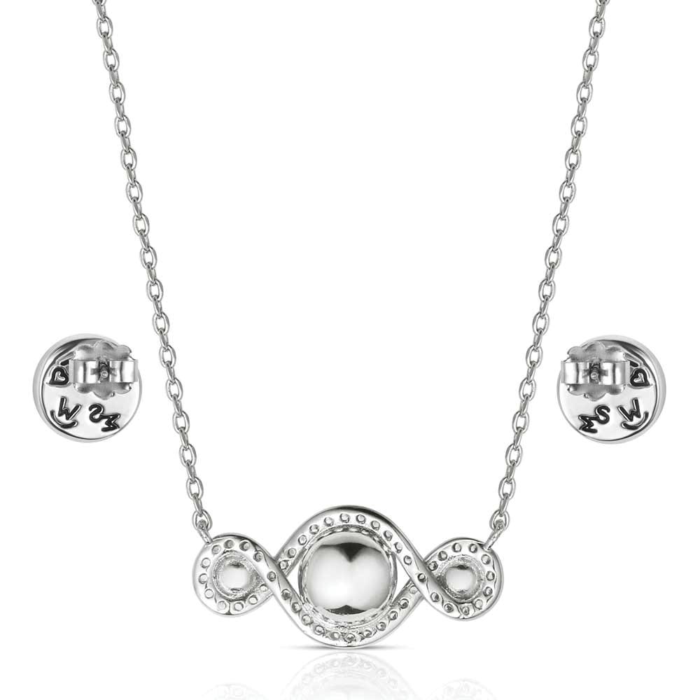 Montana Silversmiths JS6302 Jewelry Set, Pearl, Zirconia Crystal, Brass/Stainless Steel