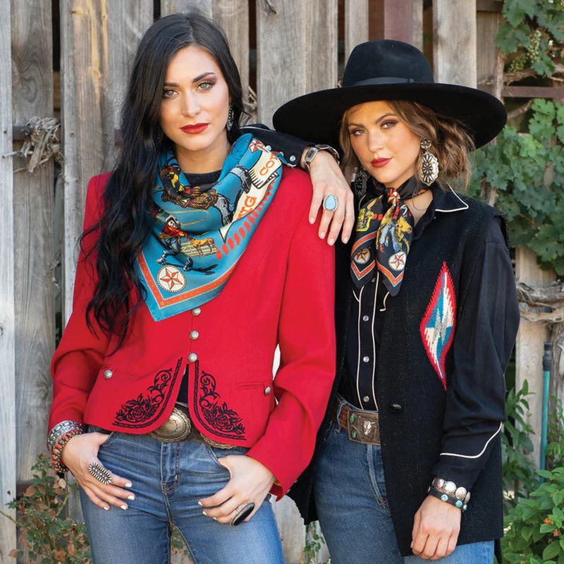 Fringe Scarves Star of the West Silk Scarf, Turquoise, S
